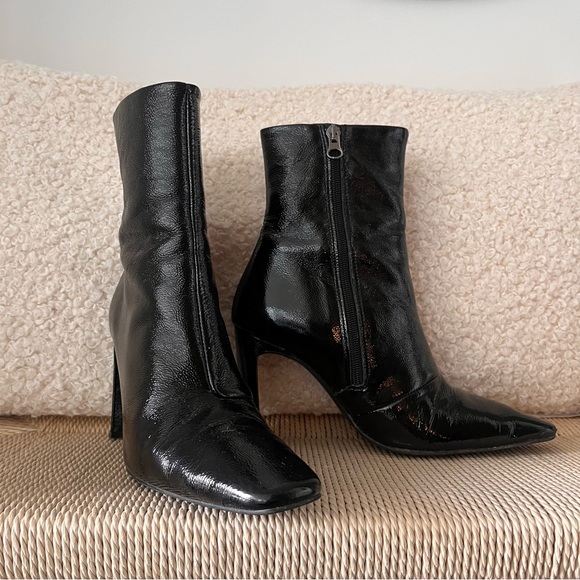 SOLD - L’Intervalle Black Leather Ankle Boots Size EU 38 - Picture 8 of 9